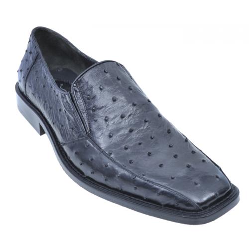 Los Altos Black Genuine All-Over Ostrich Shoes ZV040305